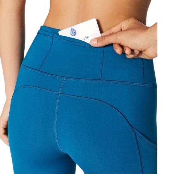 EUC Lululemon Fast Free Crop II Nulux 19" Capri Blue Size 6 - Picture 8 of 13